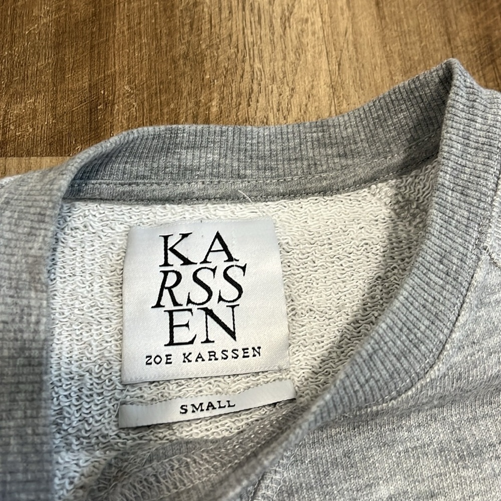 Zoe Karssen Forever Yours Cut Off Sweatshirt Size Small S - Picture 7 of 9